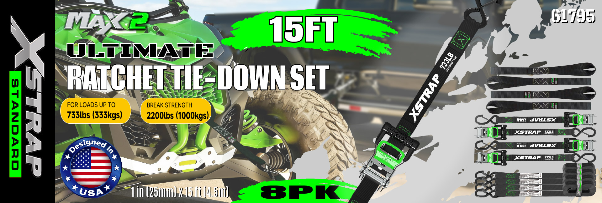 Xstrap 61795 Pasy do mocowania motocykla 1