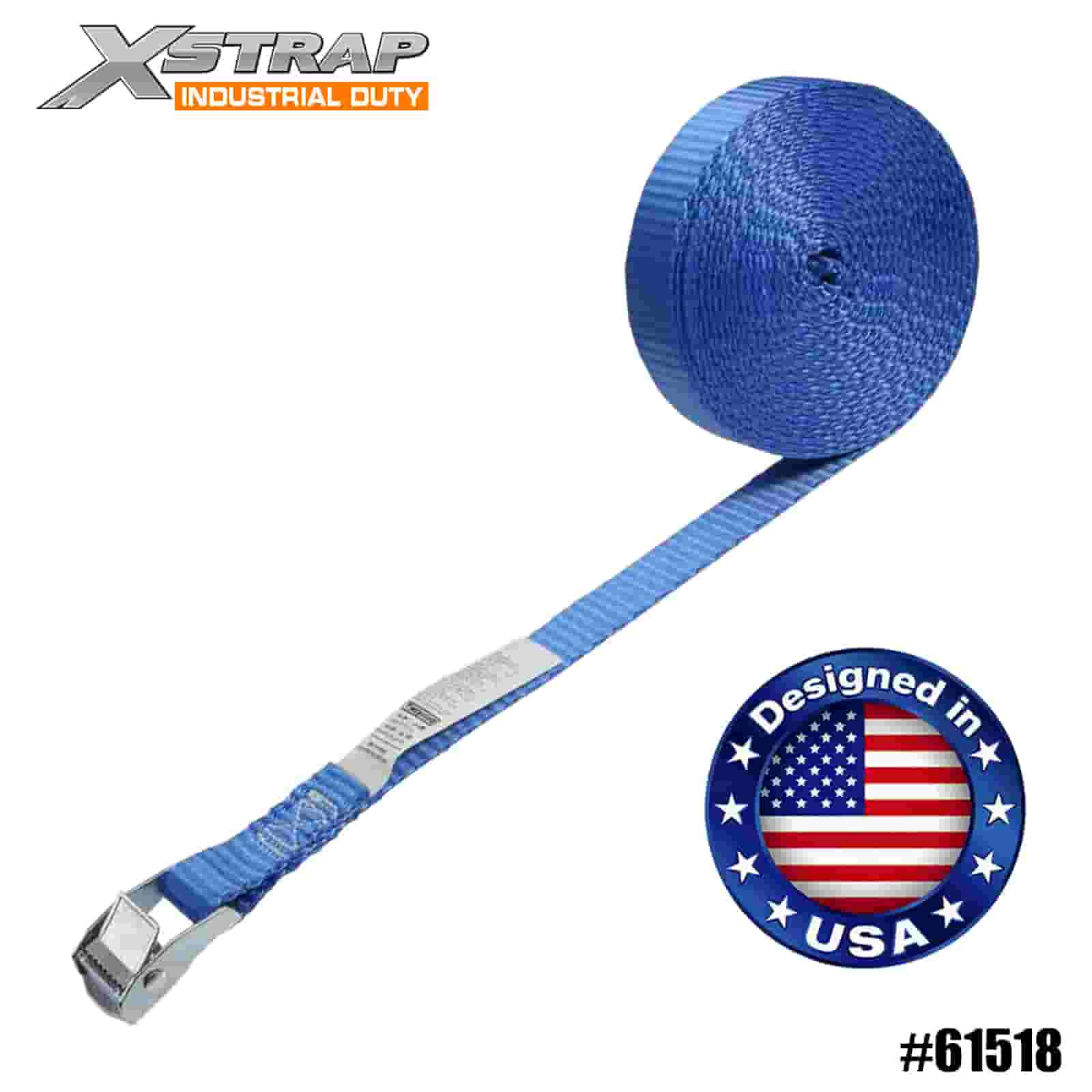 Xstrap 61518 1” x 15” Niebieski, niekończący się pasek z klamrą krzywkową, 166lb SWL