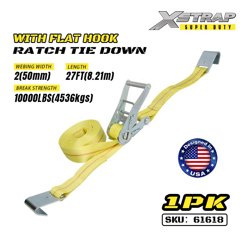 Xstrap 61618 2” x 27” Ratchet do zwykłego z gotowym haczykiem 3333 lb SWL